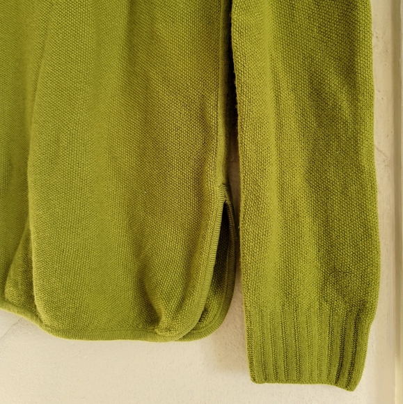 Max Mara Chartreuse Green Lightweight Wool Sweater Top Long Sleeve Size Small - Picture 6 of 14